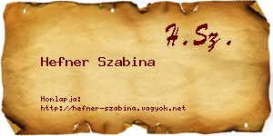Hefner Szabina névjegykártya